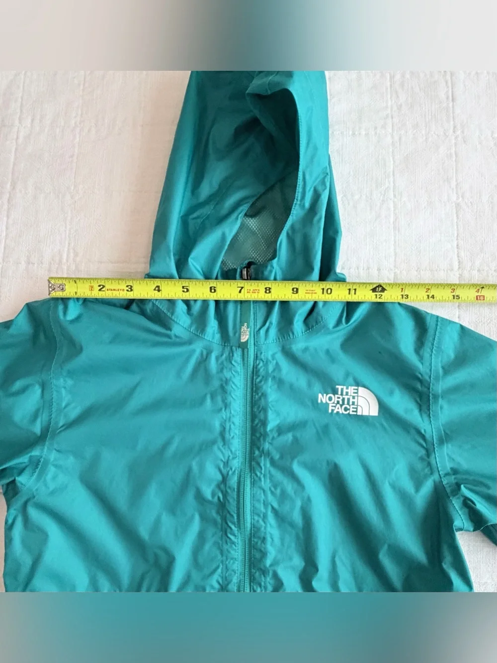 The North Face Kids Girls Teal Dry Vent Raincoat Rain Jacket with Hood M 10/12